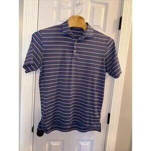 Peter Millar Golf Polo Short Sleeve Men’s Medium Blue Yellow Stripe